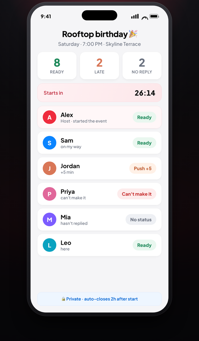 Live status board