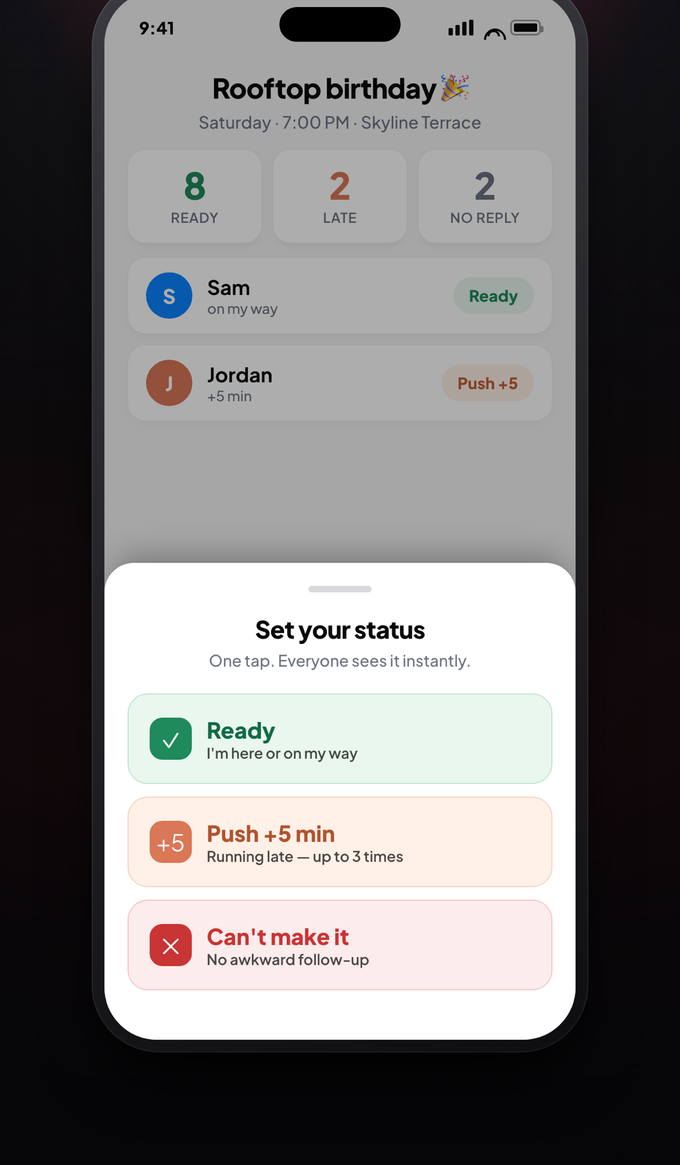 Status picker sheet